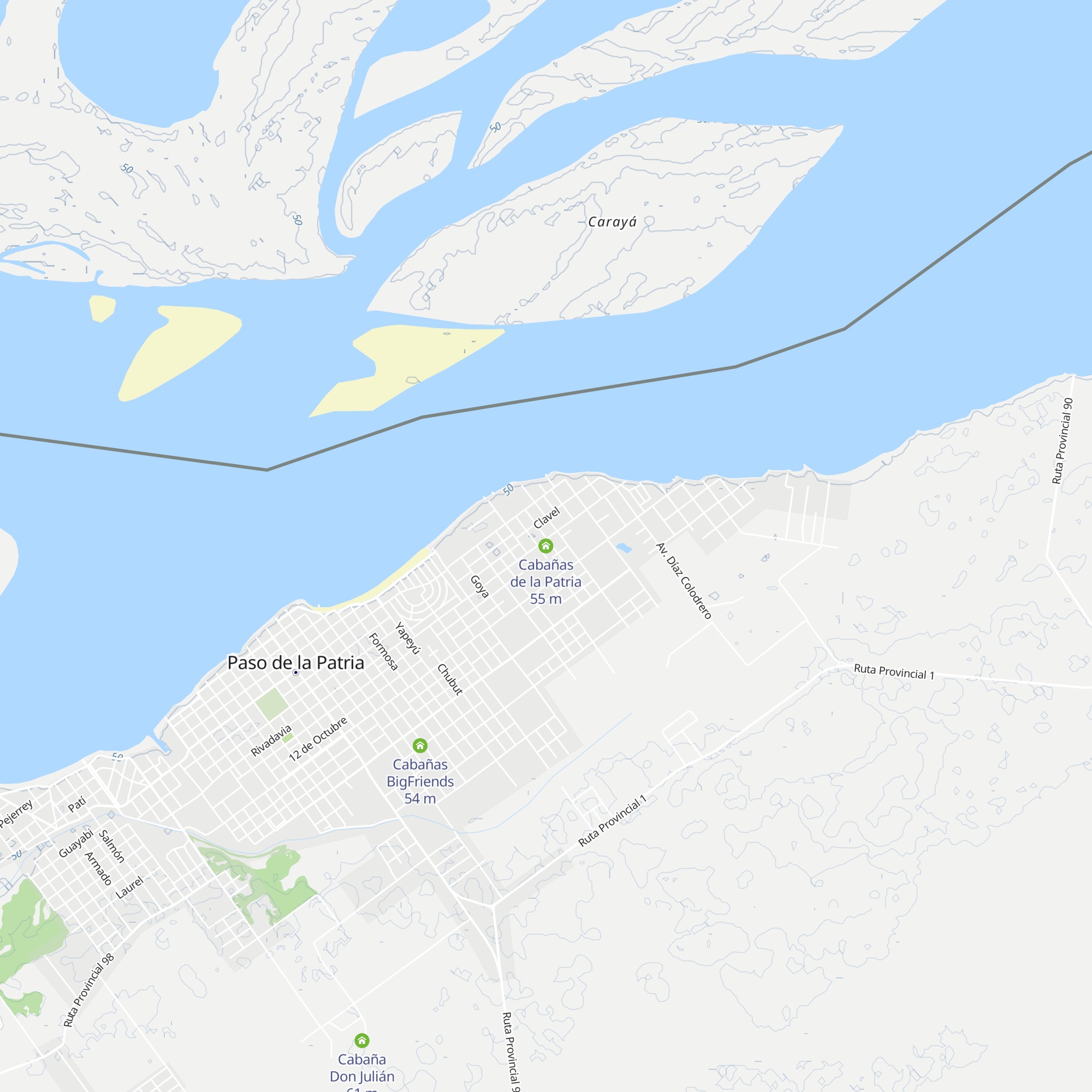 Cabañas de la Patria map