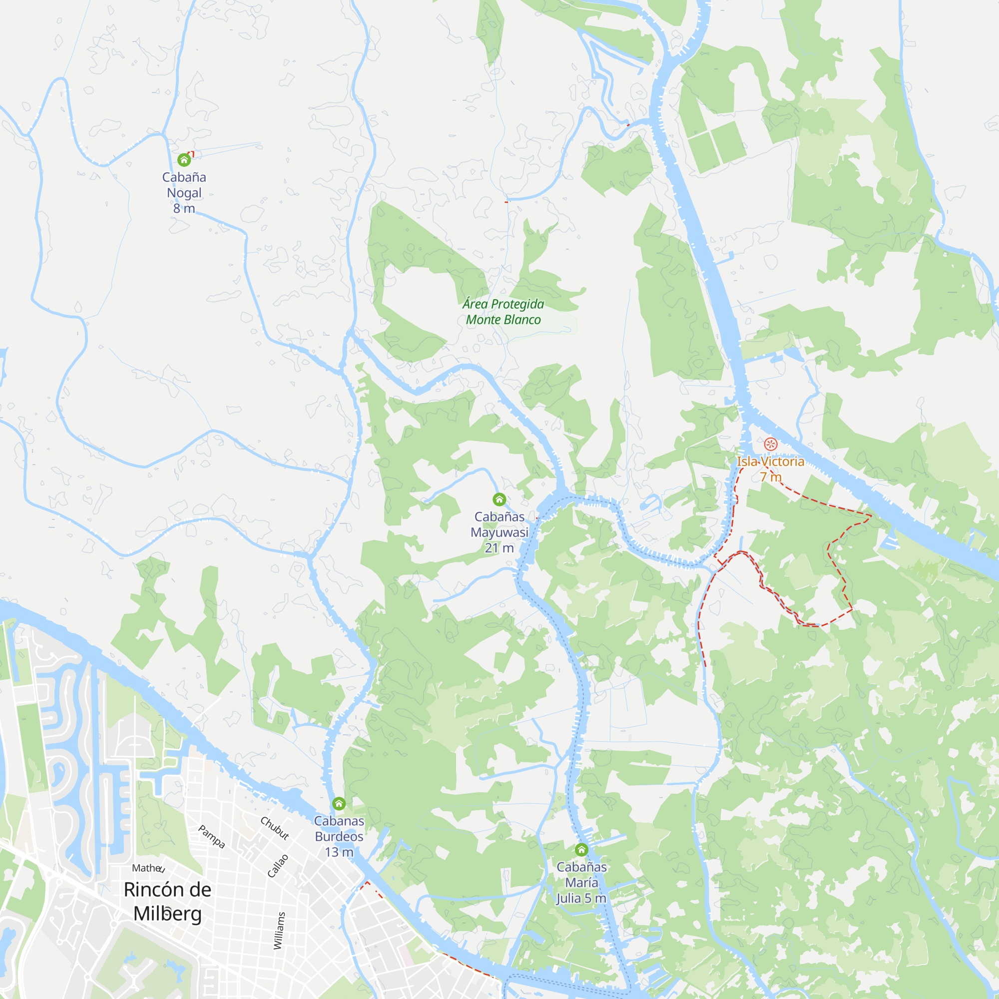 Cabañas Mayuwasi map