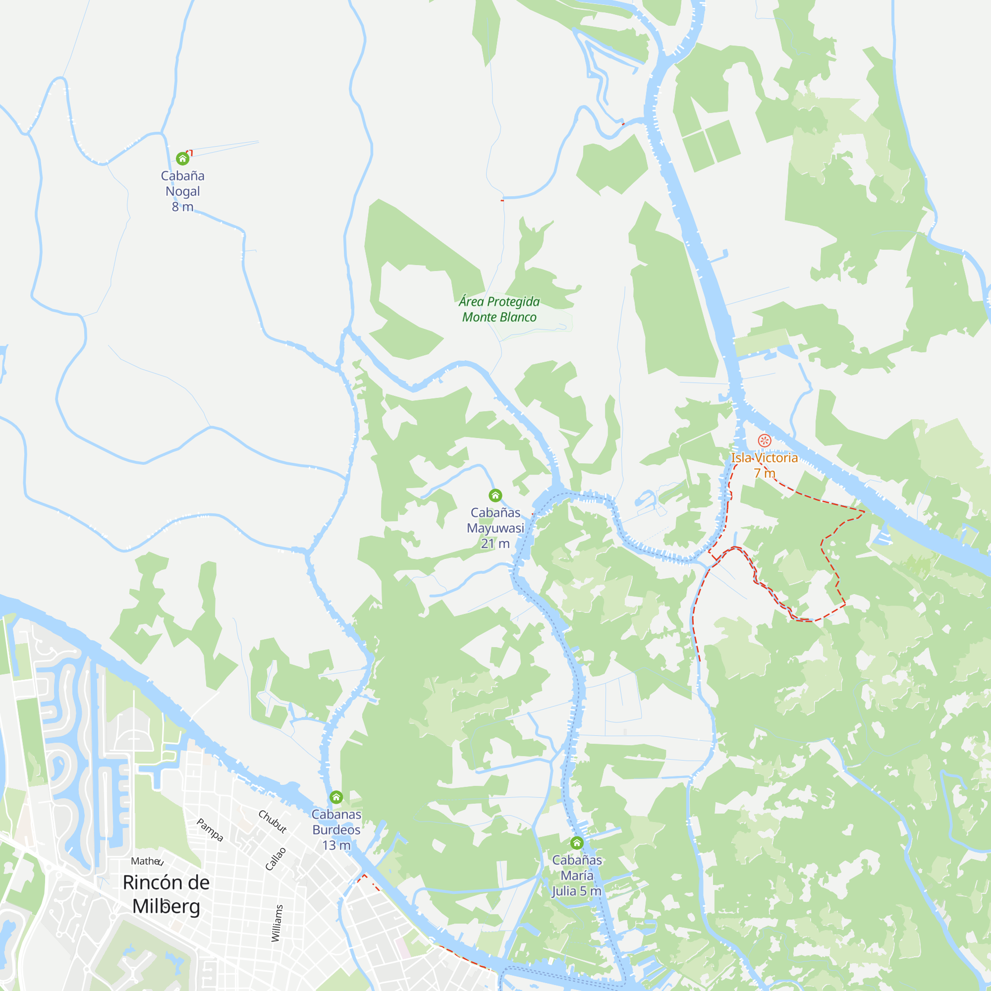 Cabañas Mayuwasi map