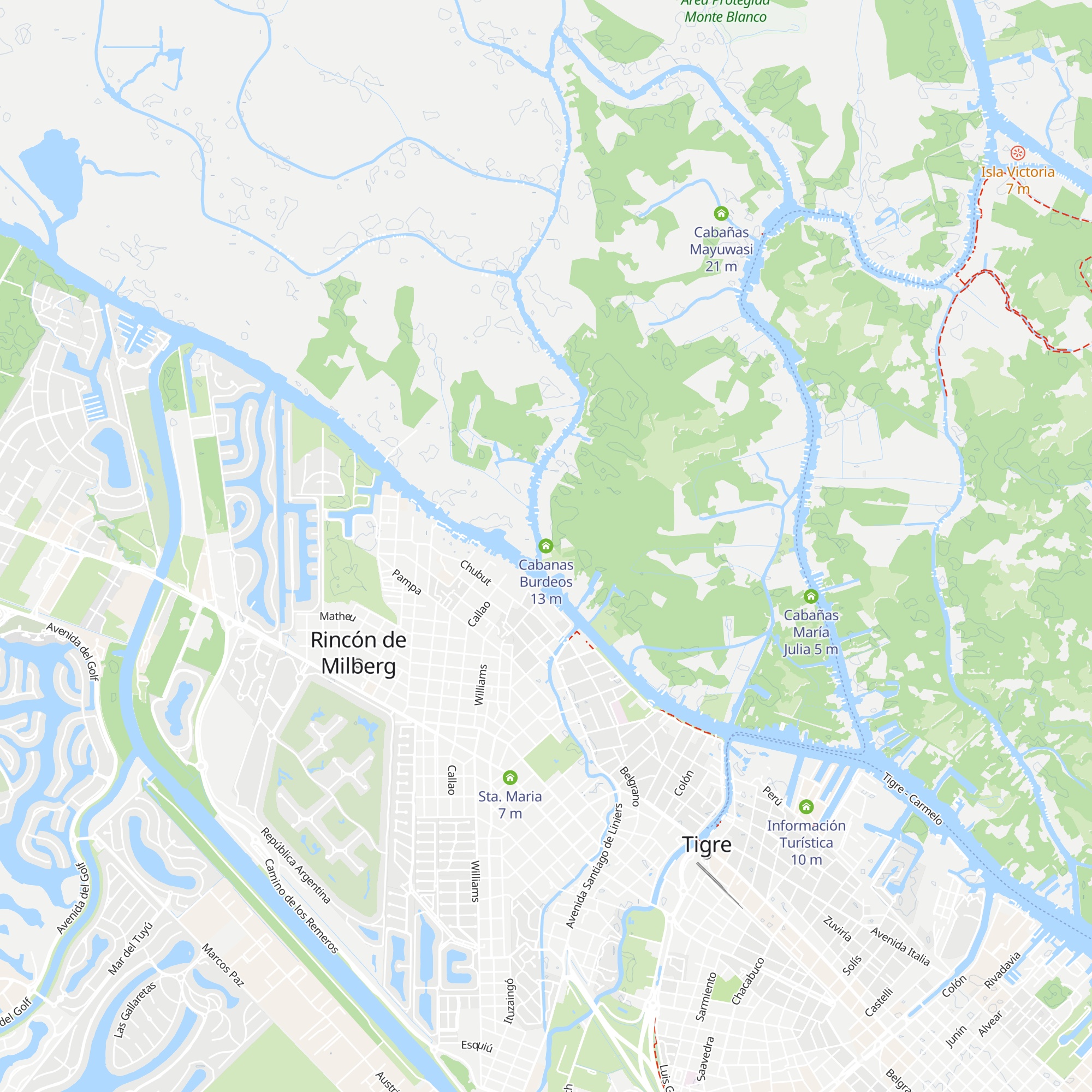 Cabanas Burdeos map