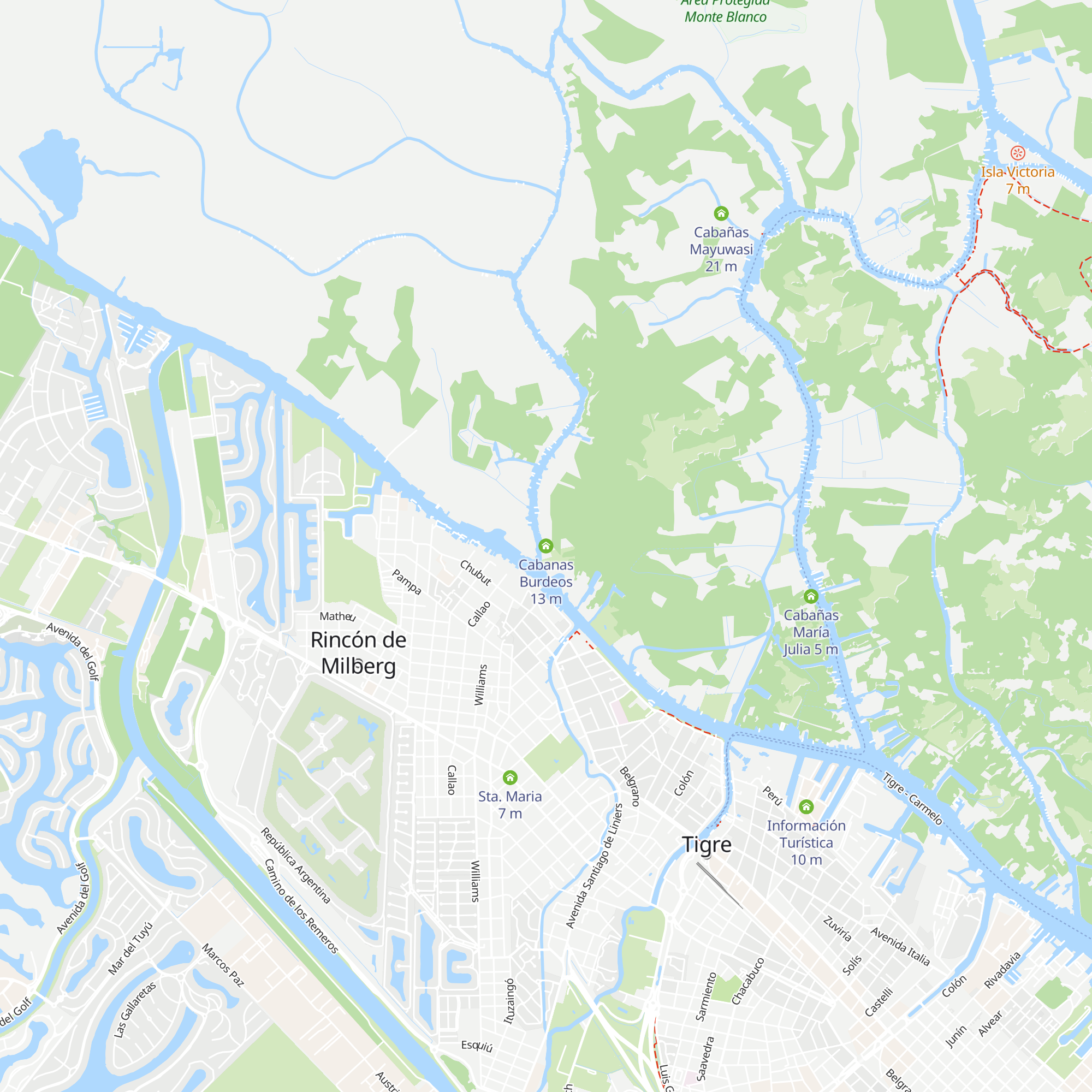 Cabanas Burdeos map