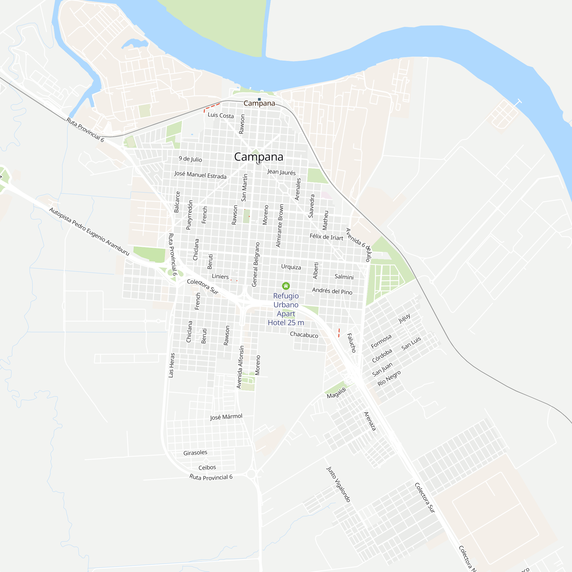 Refugio Urbano Apart Hotel map