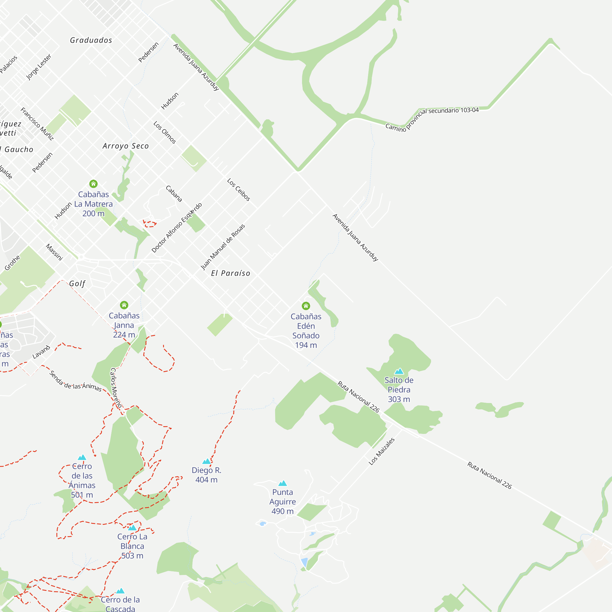 Cabañas Edén Soñado map