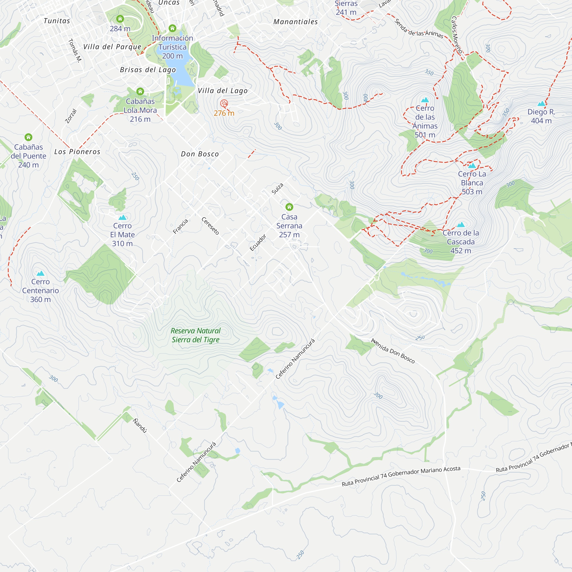 Cabañas Don Bosco map