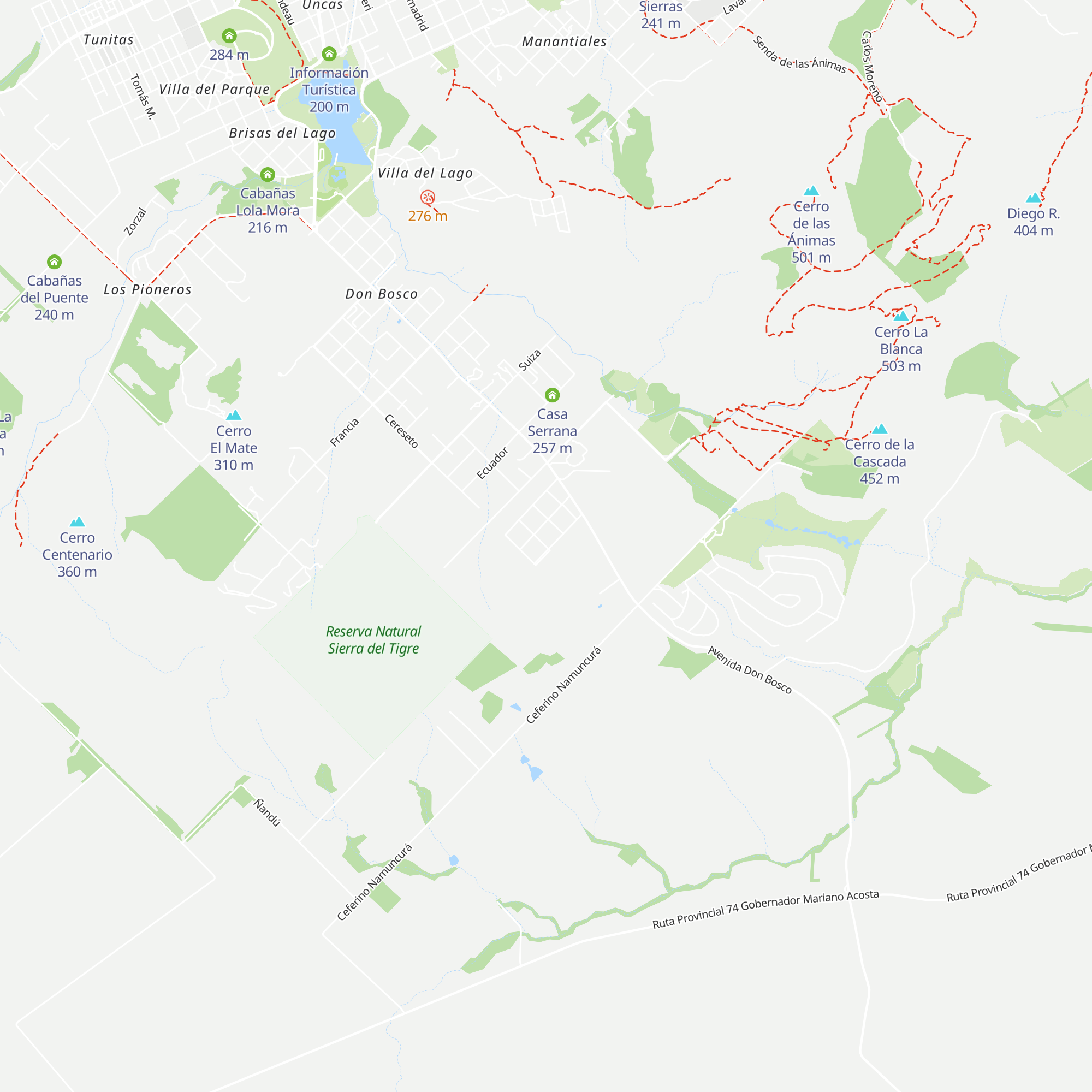 Cabañas Don Bosco map