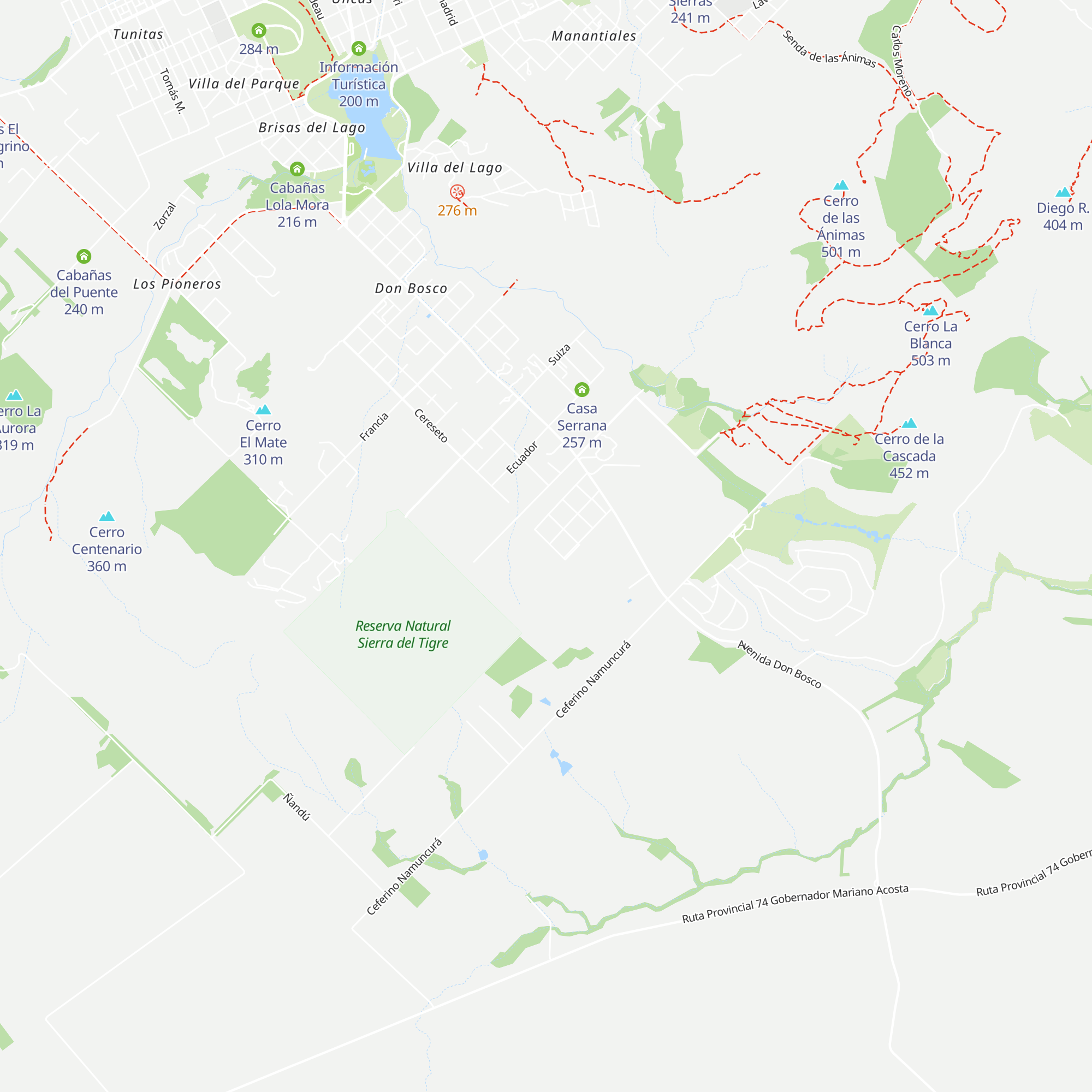 Refugio del Valle map