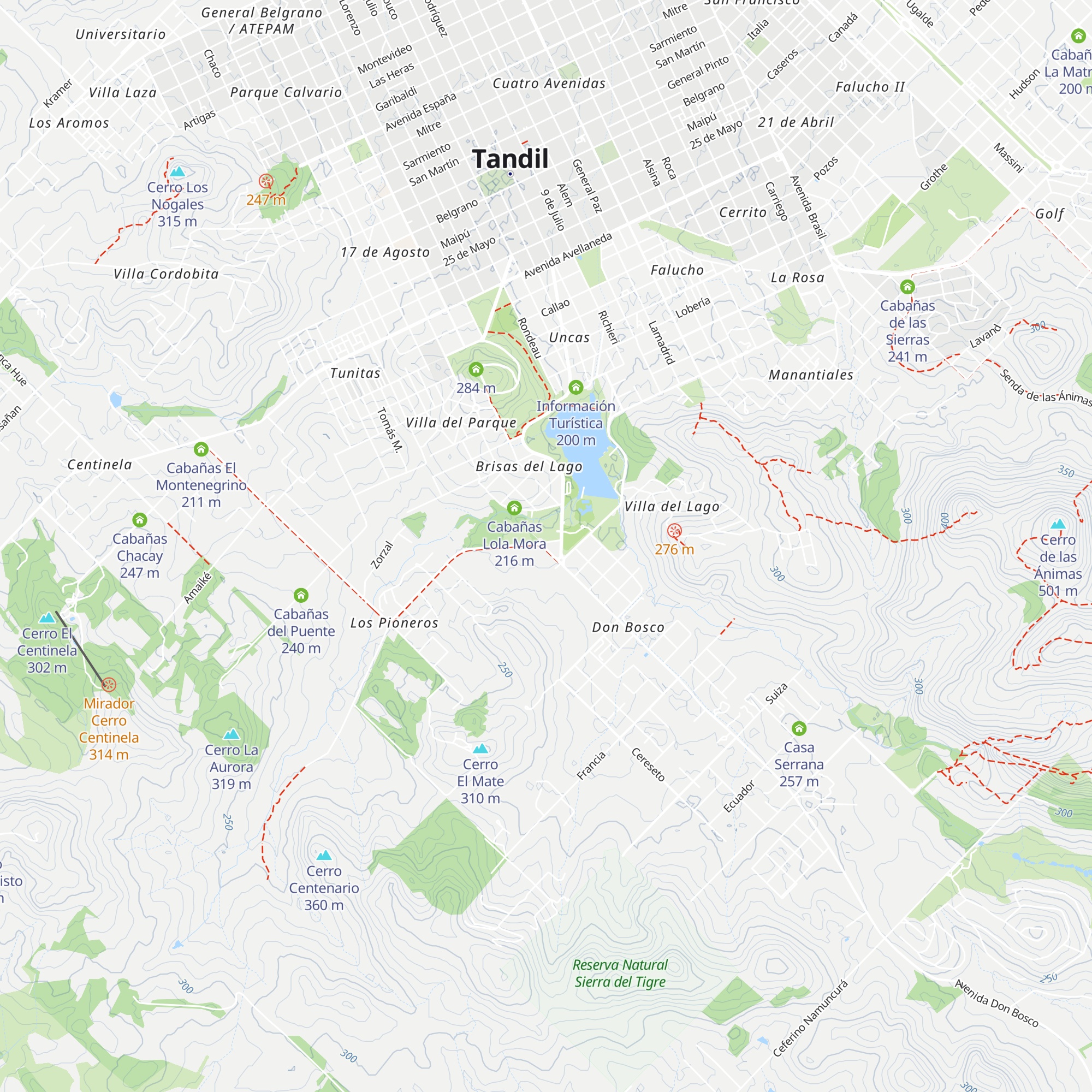 Cabañas San Gabriel map