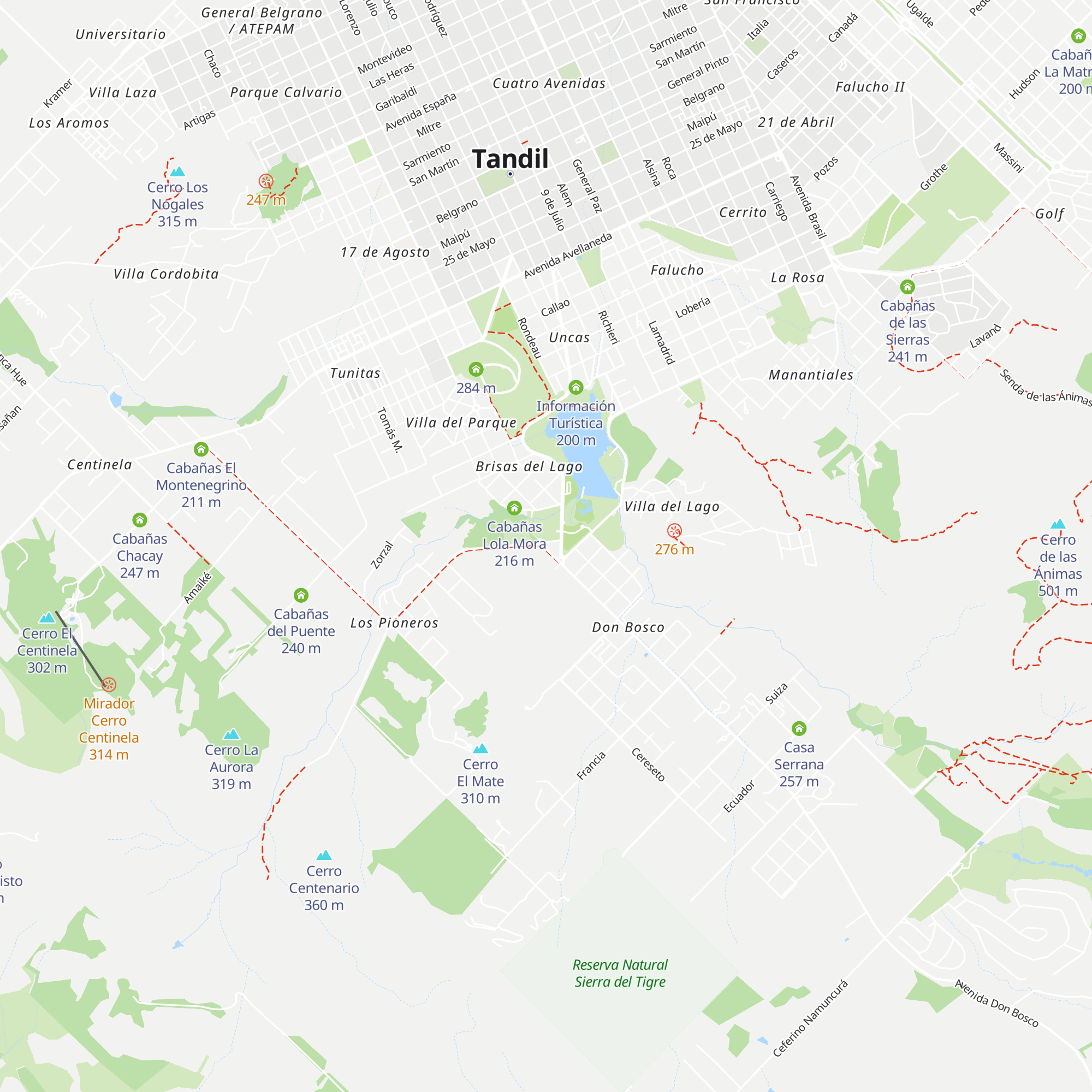 Cabañas San Gabriel map