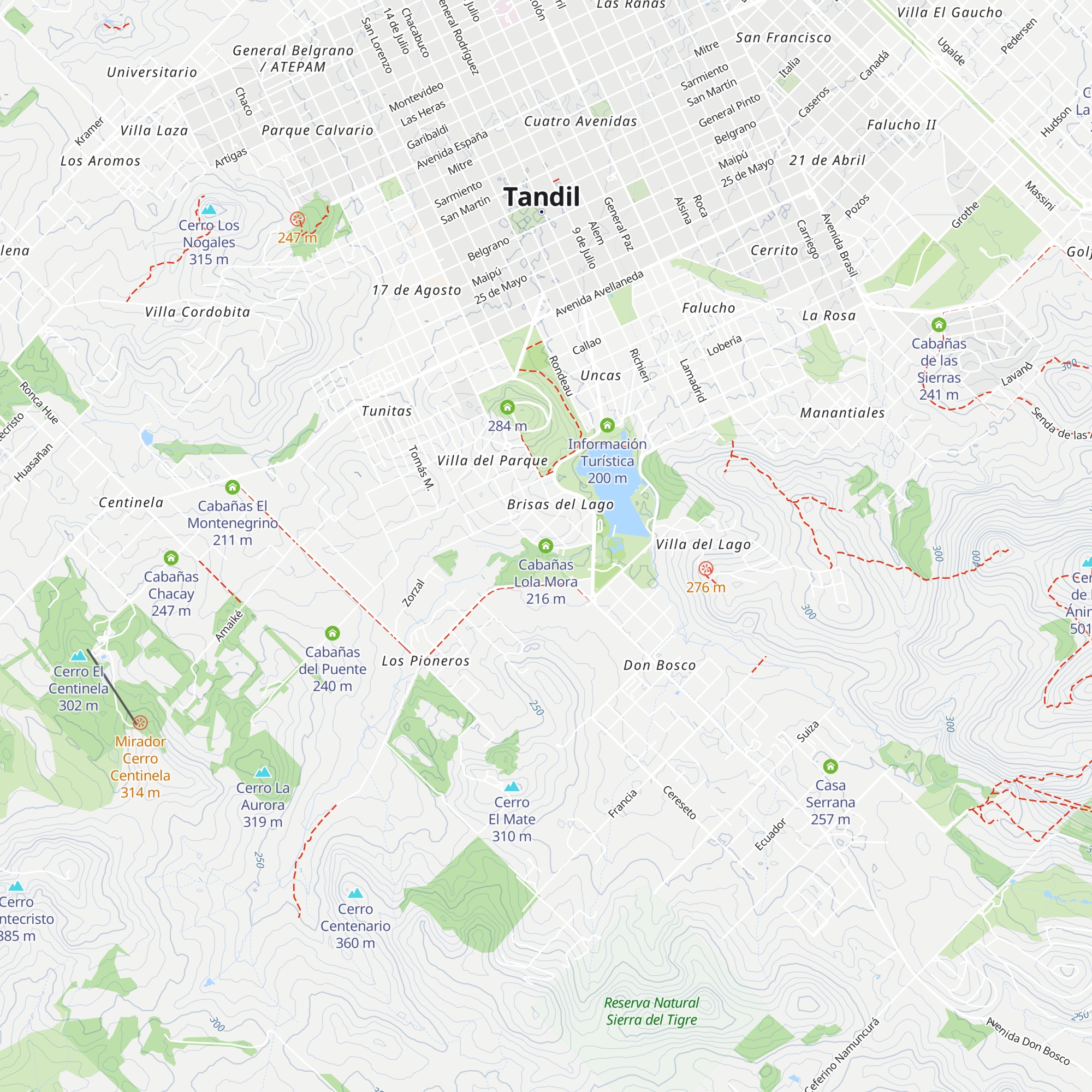 Cabañas Lola Mora map