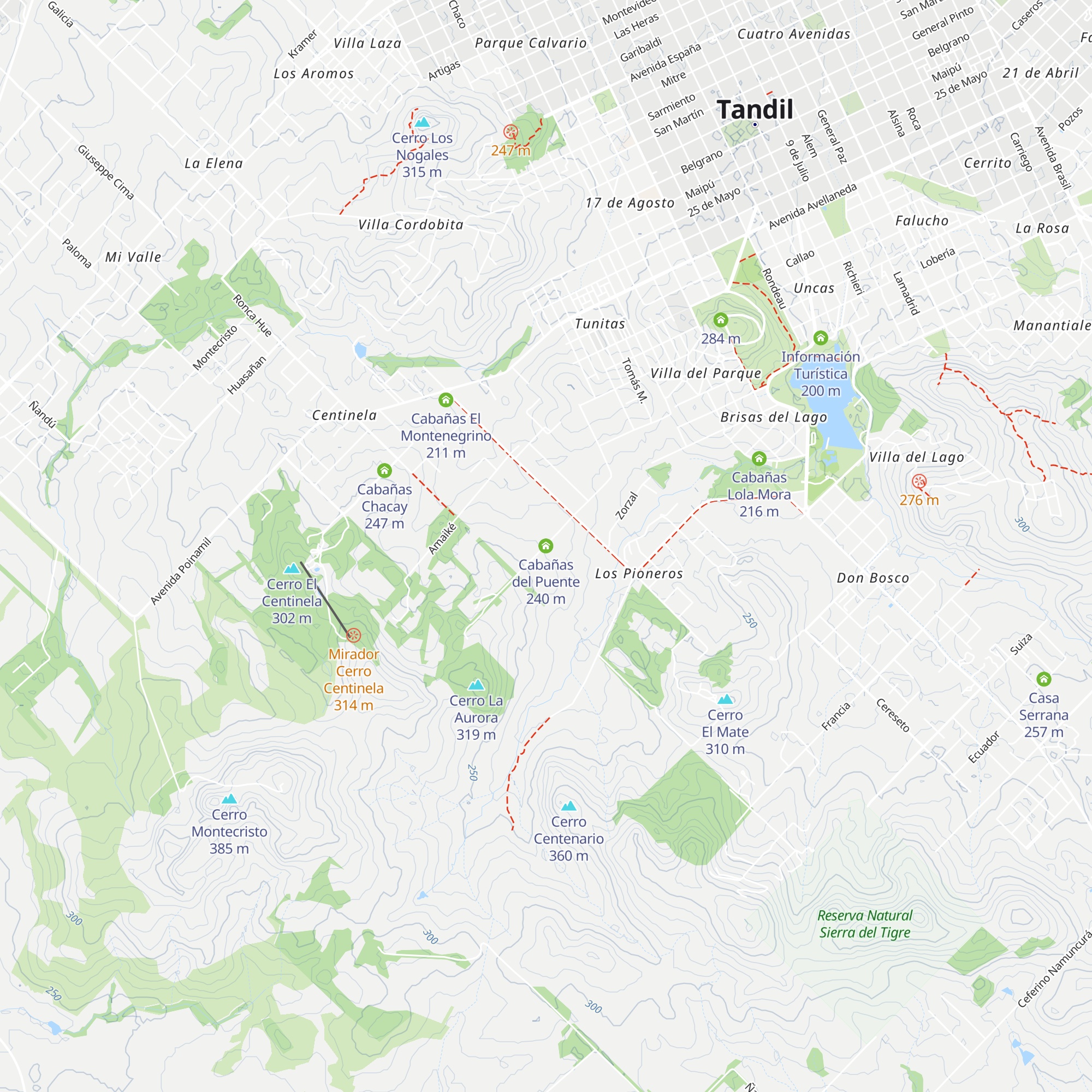 Cabañas del Puente map