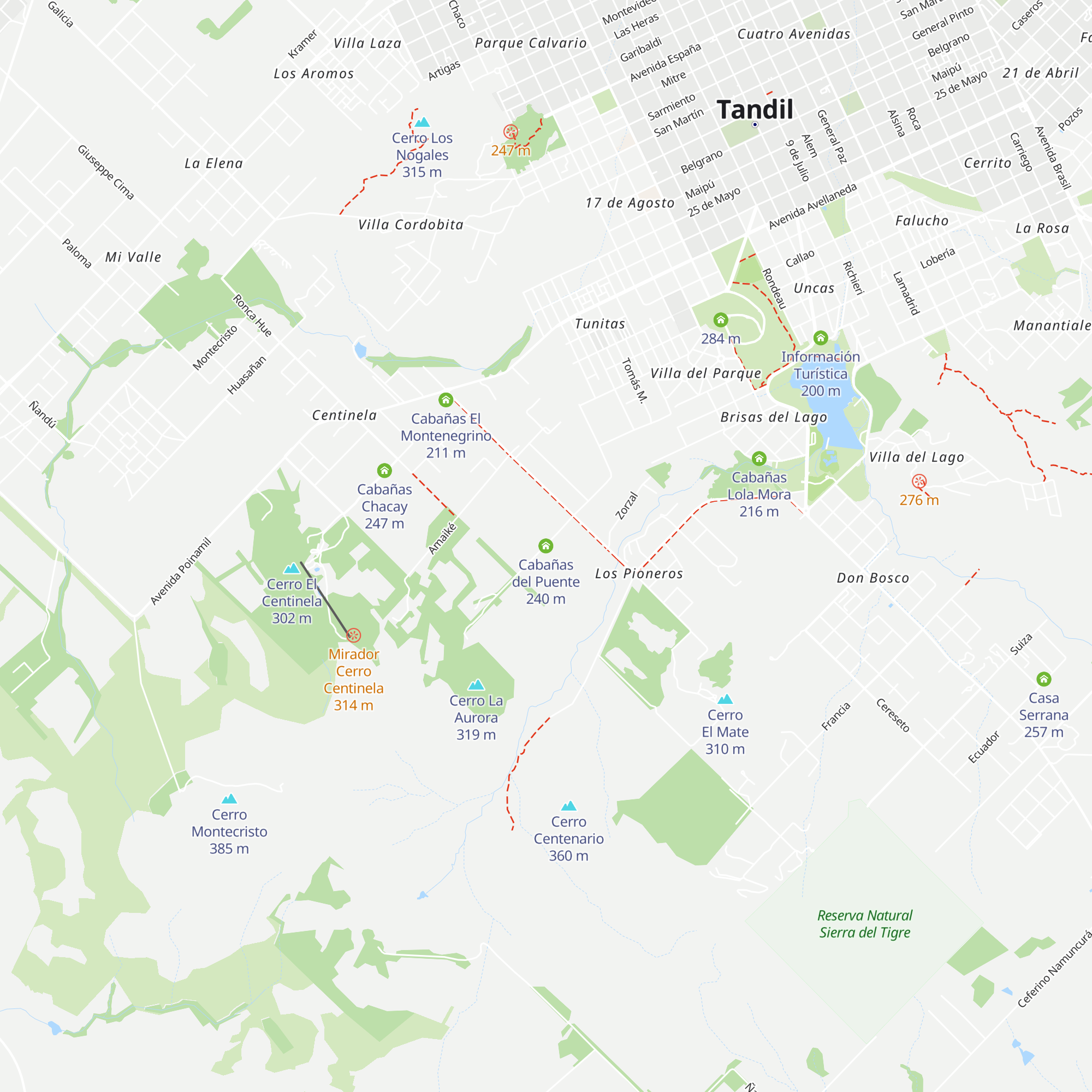 Cabañas del Puente map