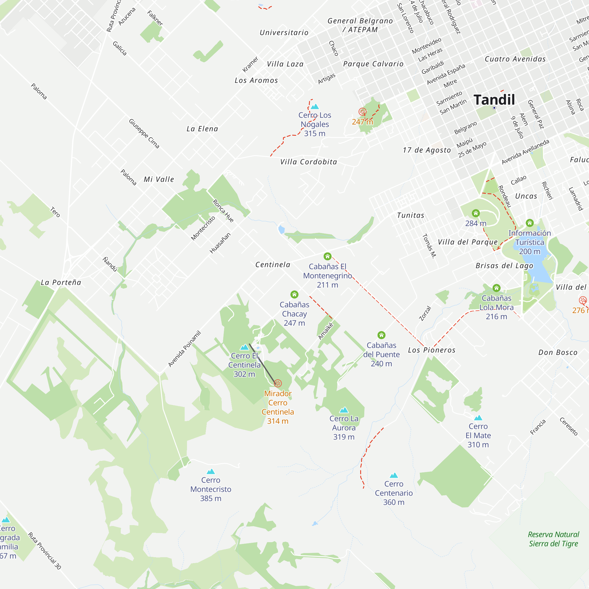 Cabañas Chacay map
