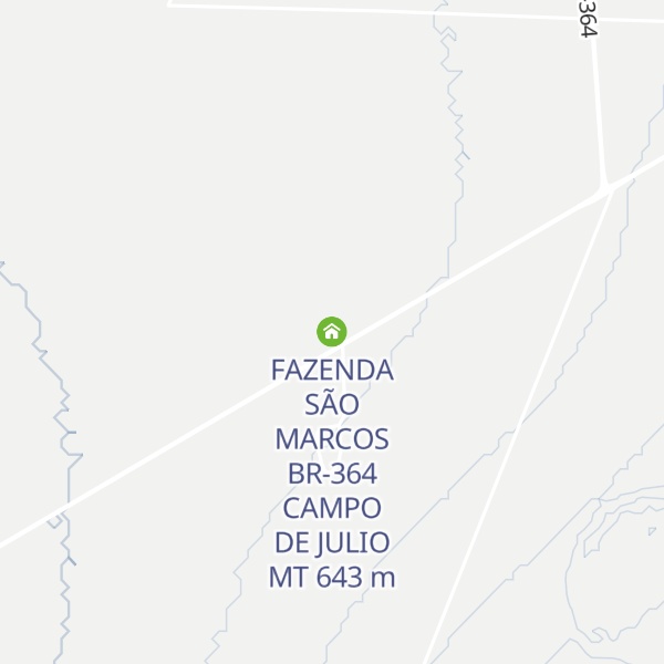 Map of FAZENDA SÃO MARCOS BR-364 CAMPO DE JULIO MT