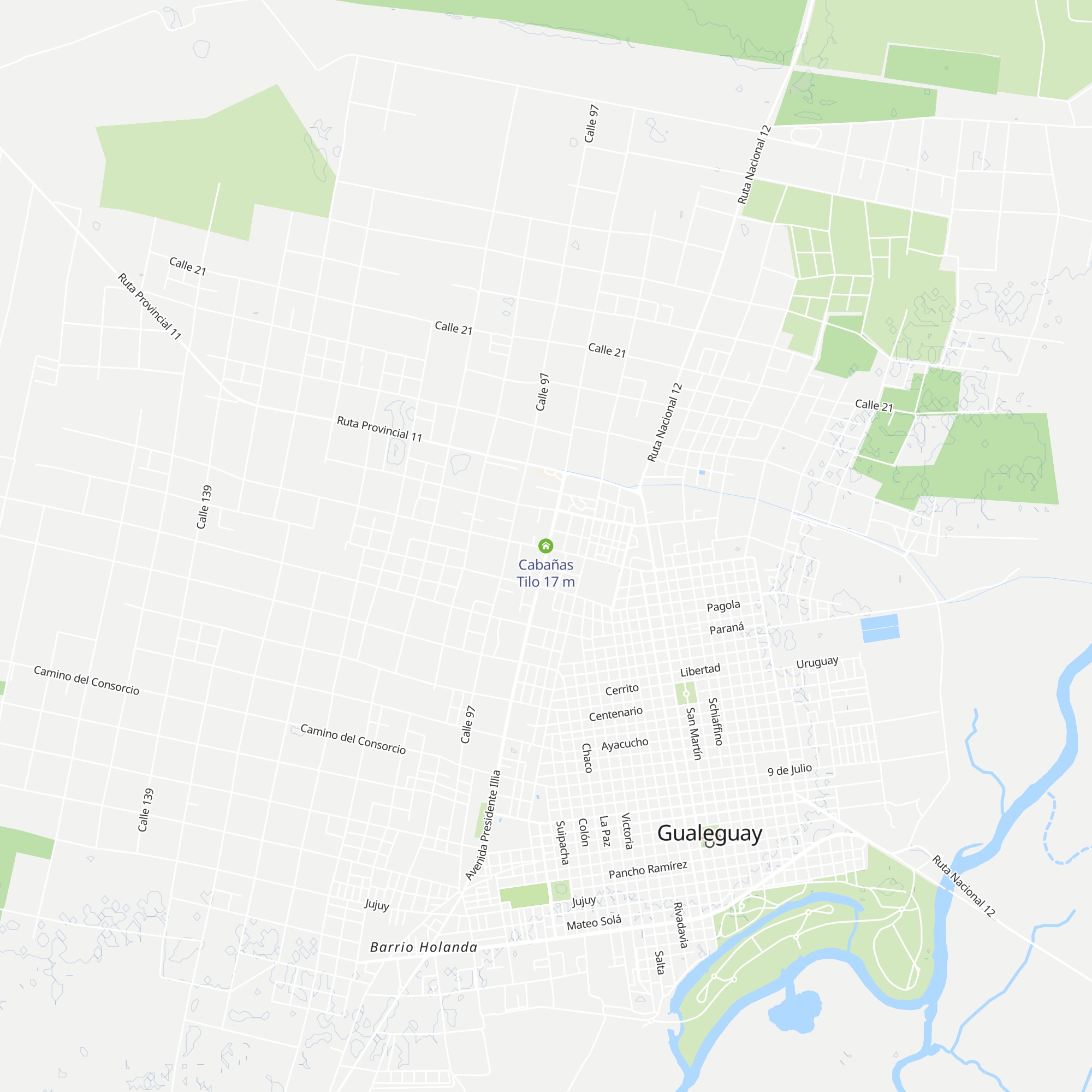 Cabañas Tilo map