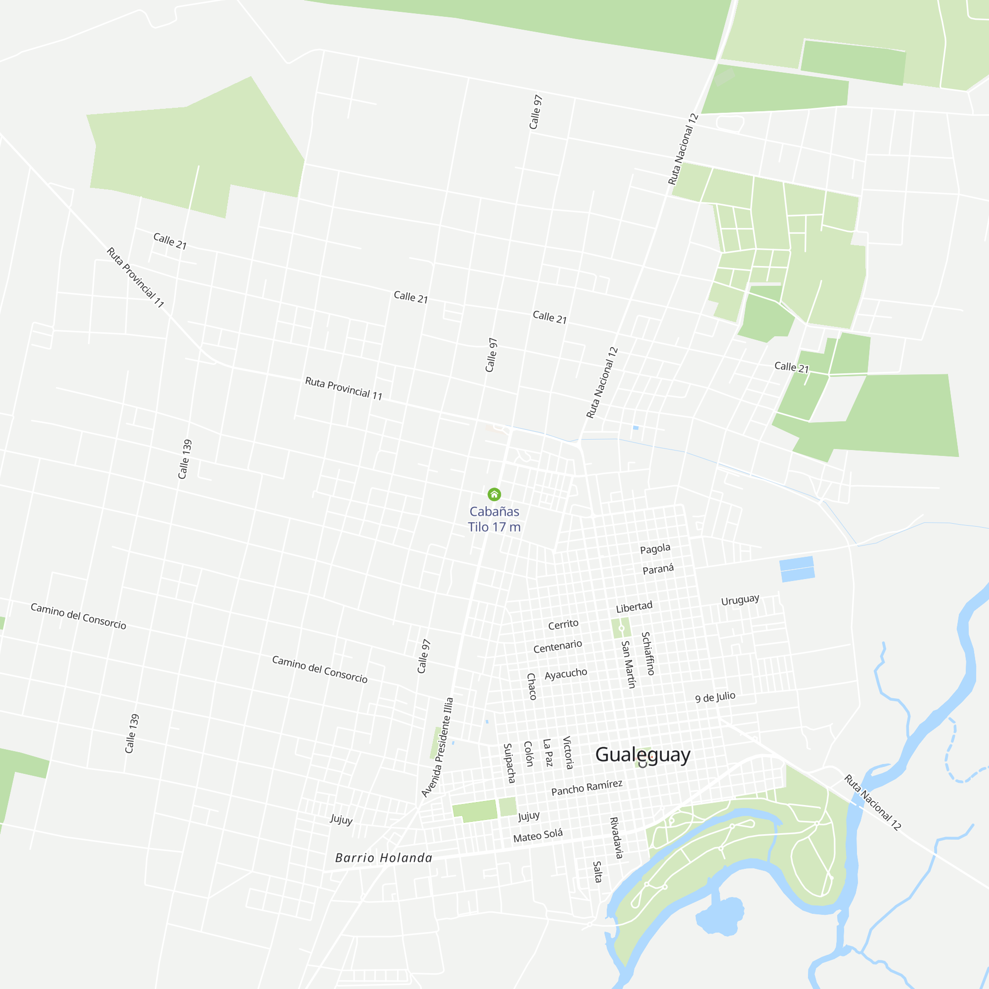 Cabañas Tilo map