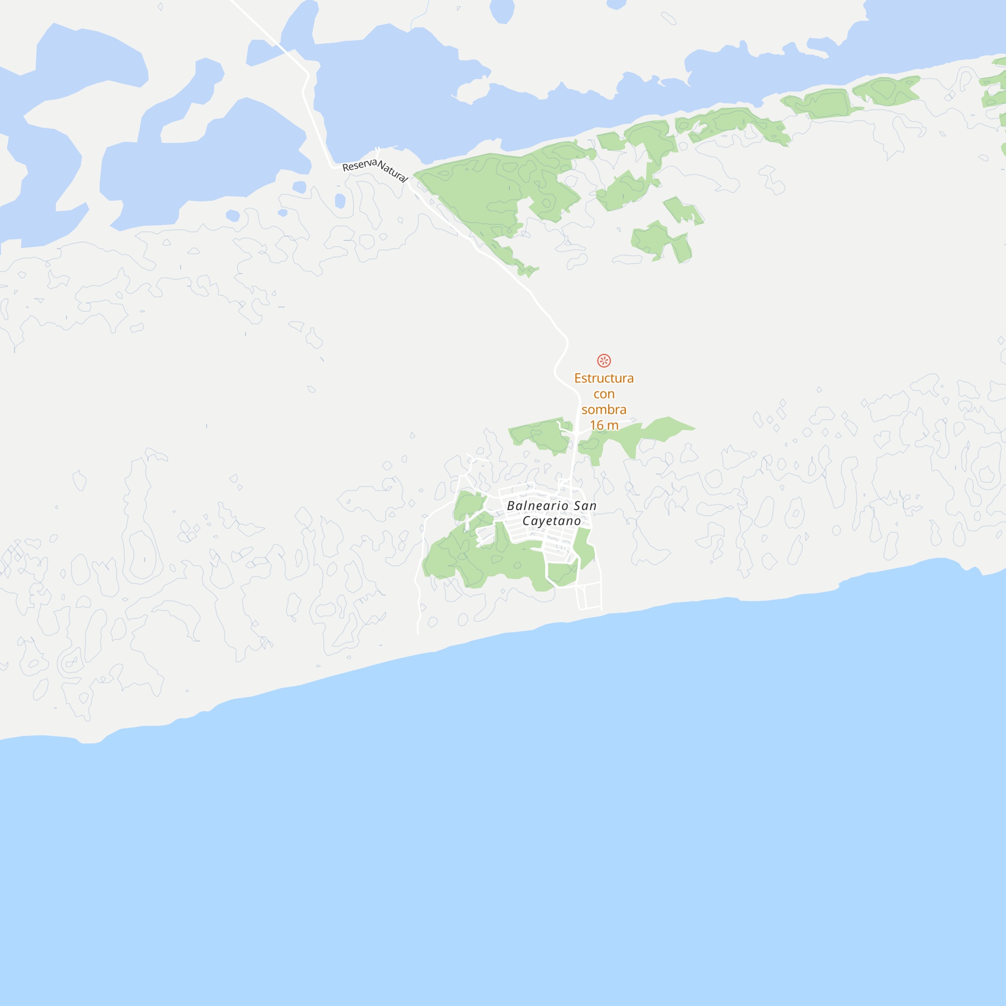 Cabañas Balneario San Cayetano map