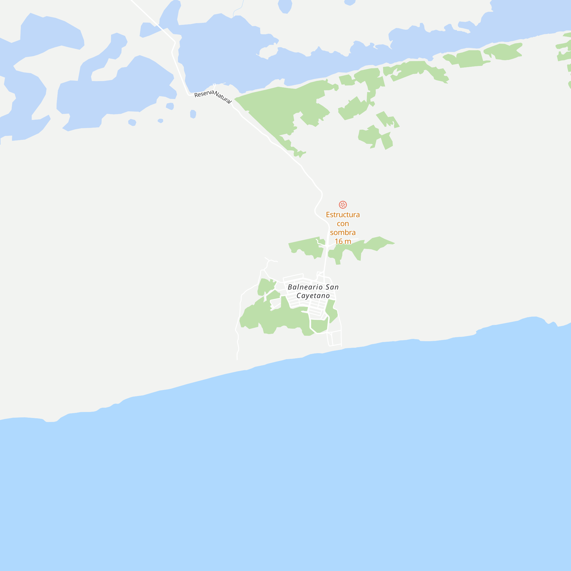 Cabañas Balneario San Cayetano map