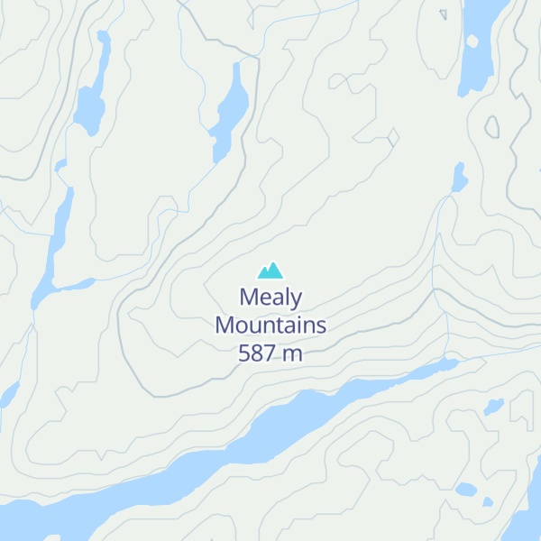Map of Mealy Mountains