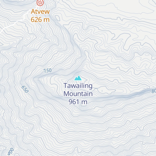 Map of Tawailing Mountain