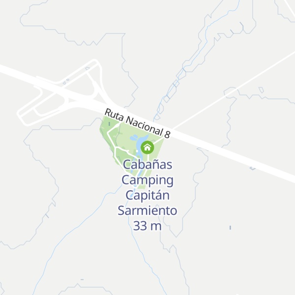 Map of Cabañas Camping Capitán Sarmiento