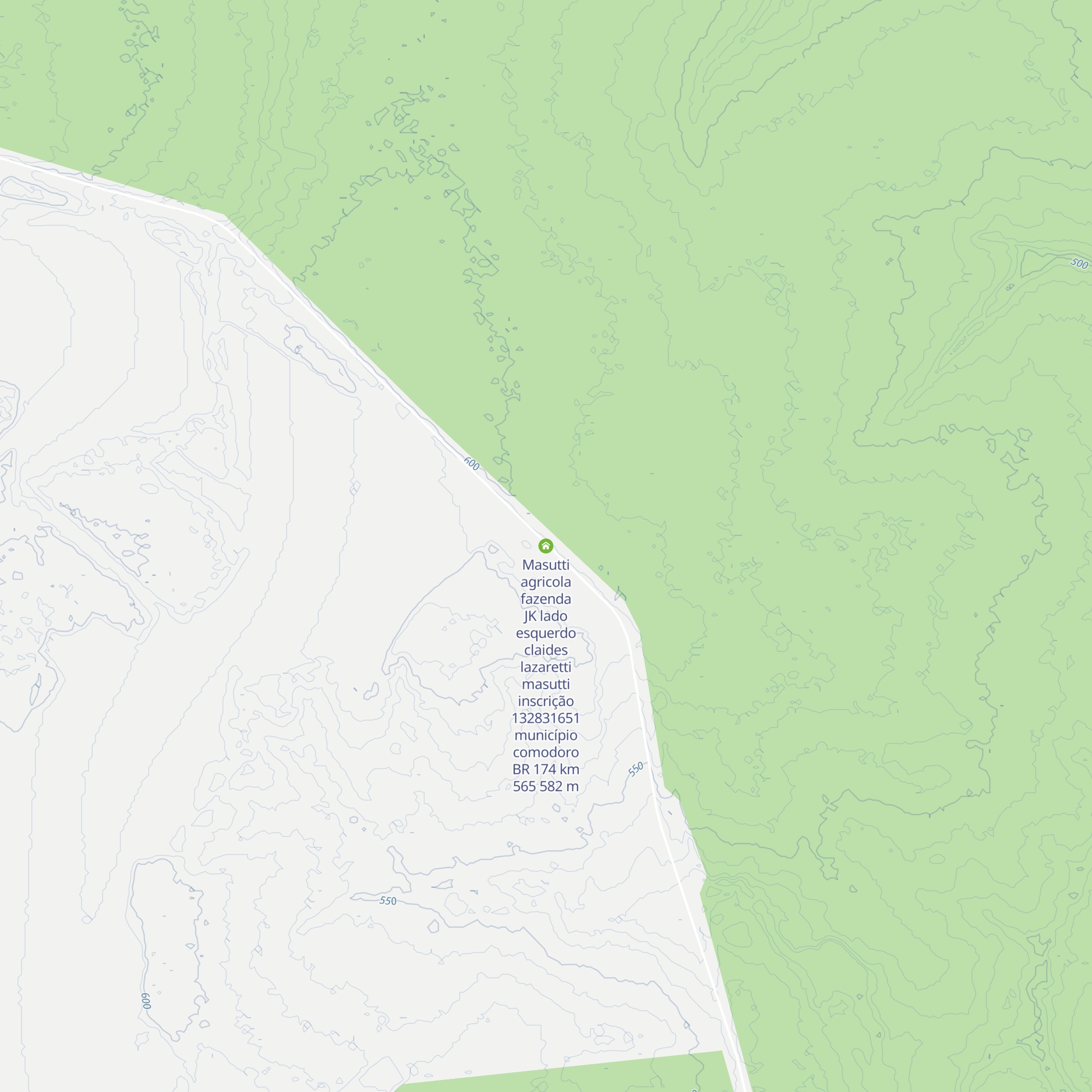 Masutti agricola fazenda JK lado esquerdo claides lazaretti masutti inscrição 132831651 município comodoro BR 174 km 565 map