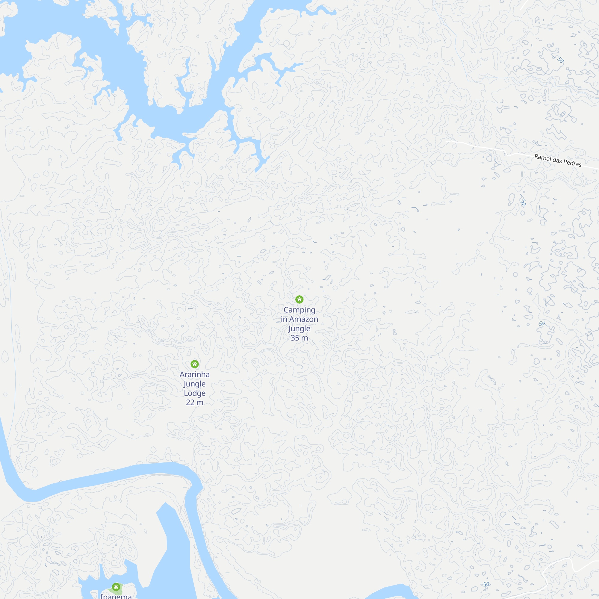 Camping in Amazon Jungle map