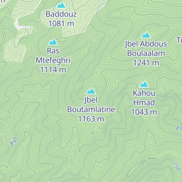 Map of Jbel Boutamlatine