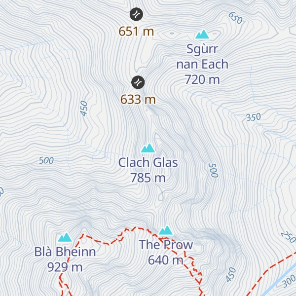 Map of Clach Glas