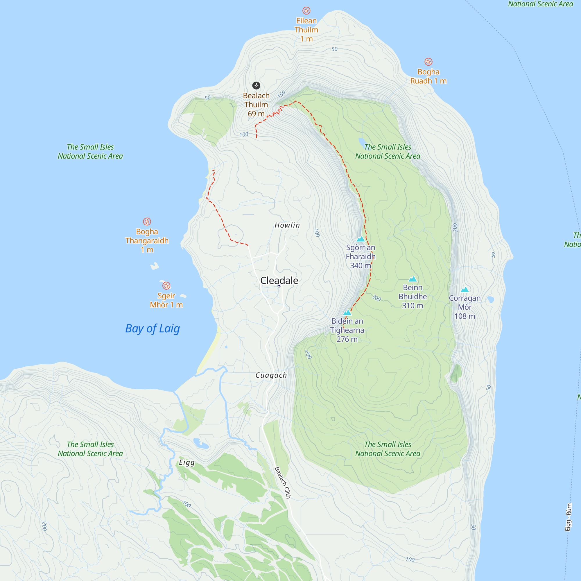 Cleadale Bothy map