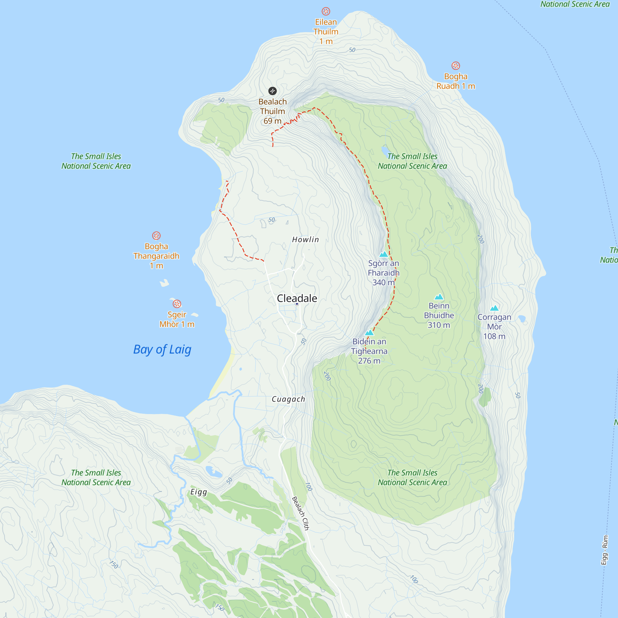 Cleadale Bothy map