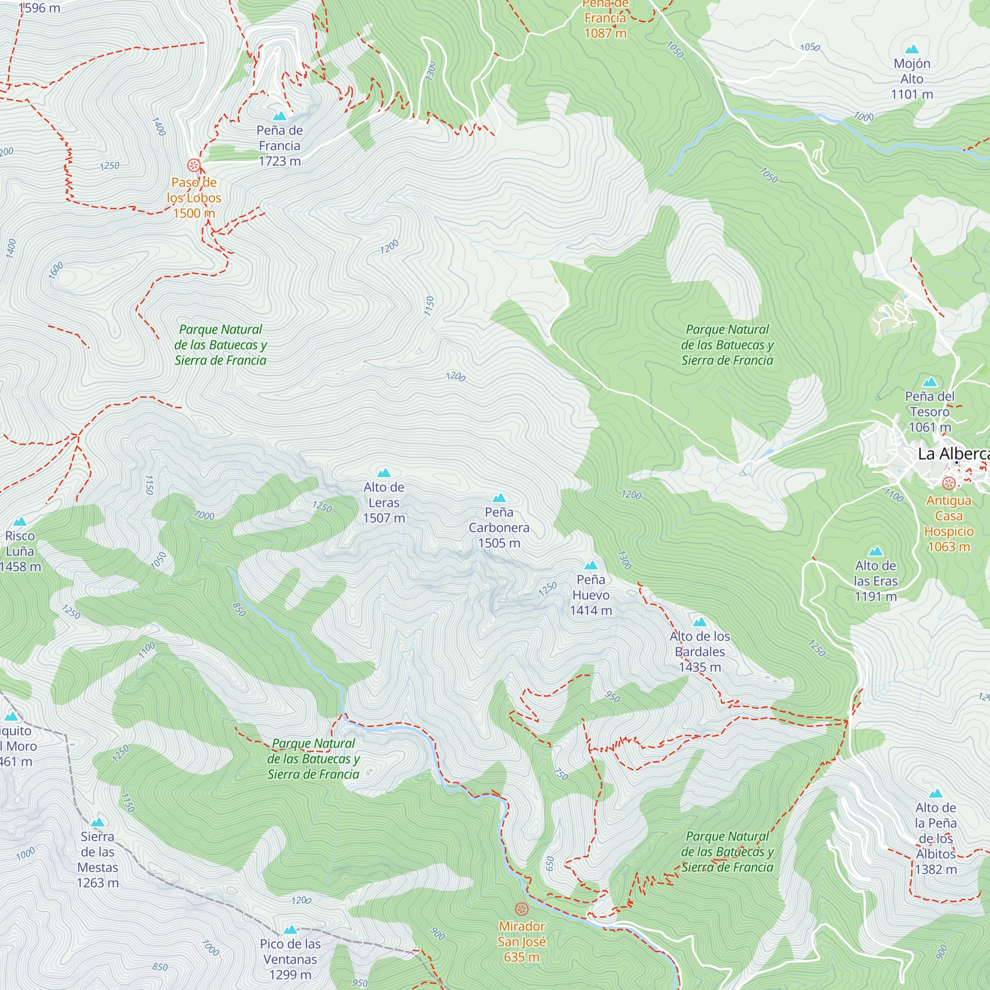 Refugio Peña Carbonera map