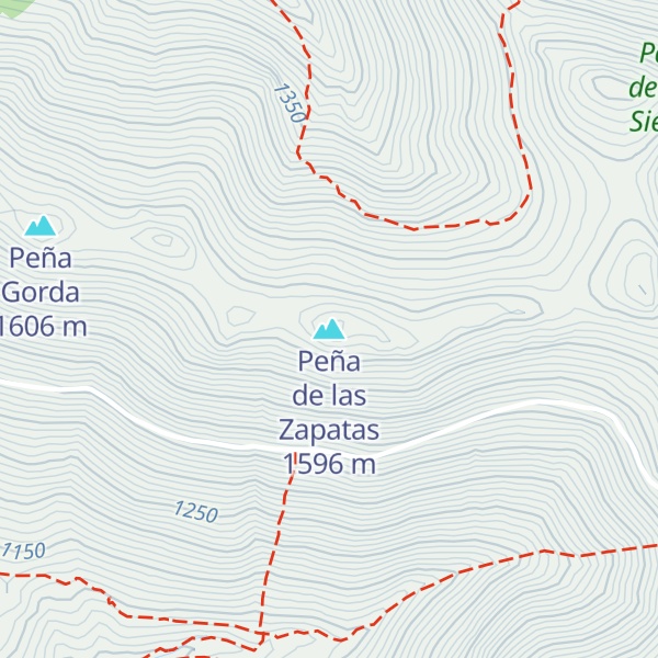 Map of Peña de las Zapatas