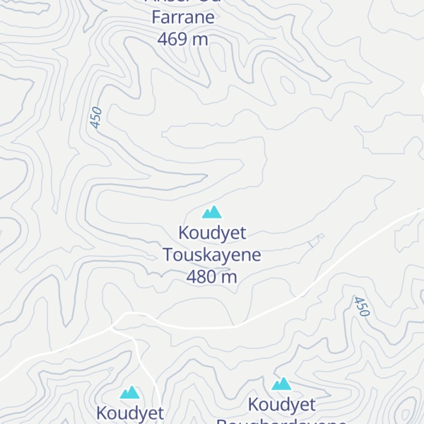 Map of Koudyet Touskayene