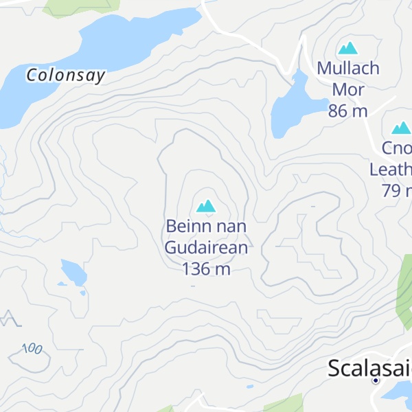 Map of Beinn nan Gudairean