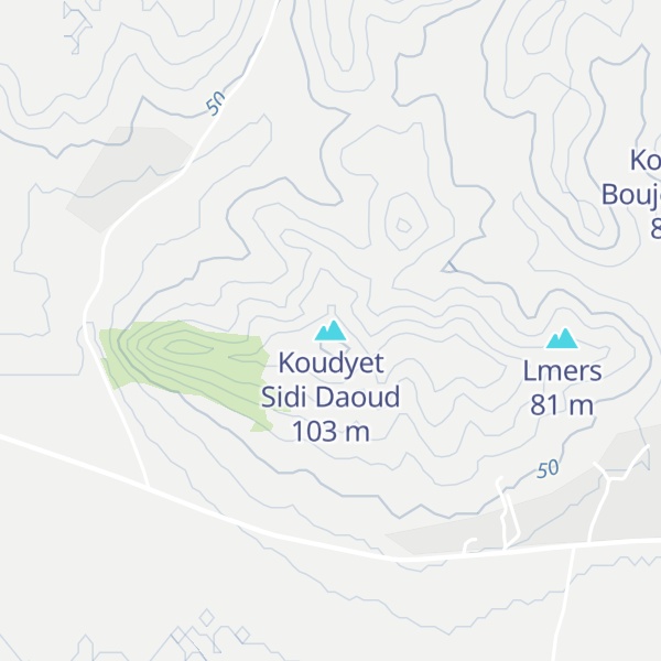 Map of Koudyet Sidi Daoud
