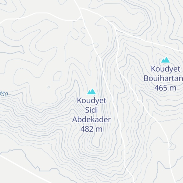 Map of Koudyet Sidi Abdekader