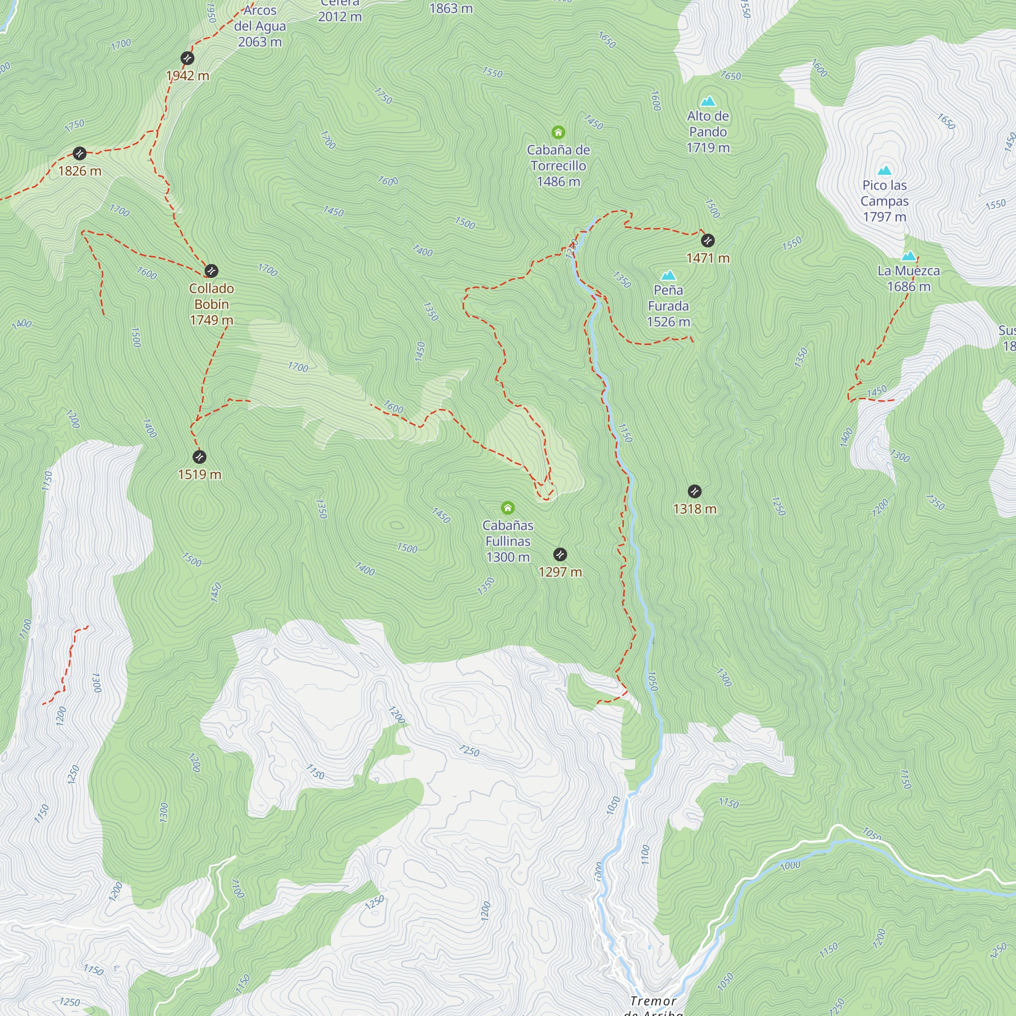 Cabañas Fullinas map