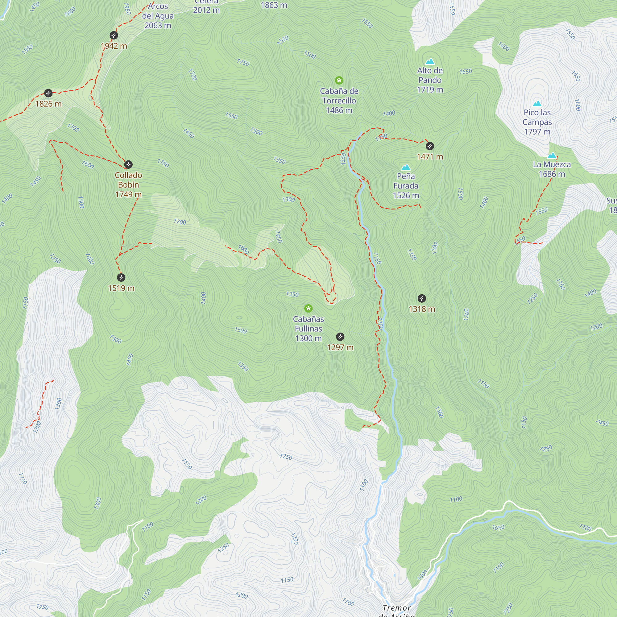 Cabañas Fullinas map