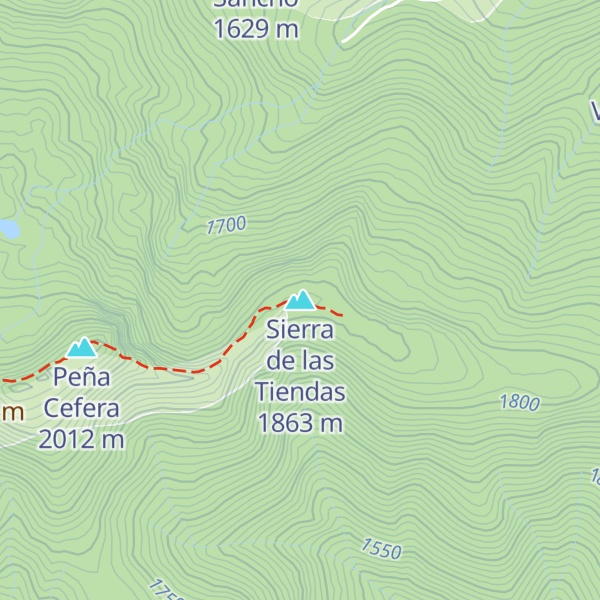 Map of Sierra de las Tiendas
