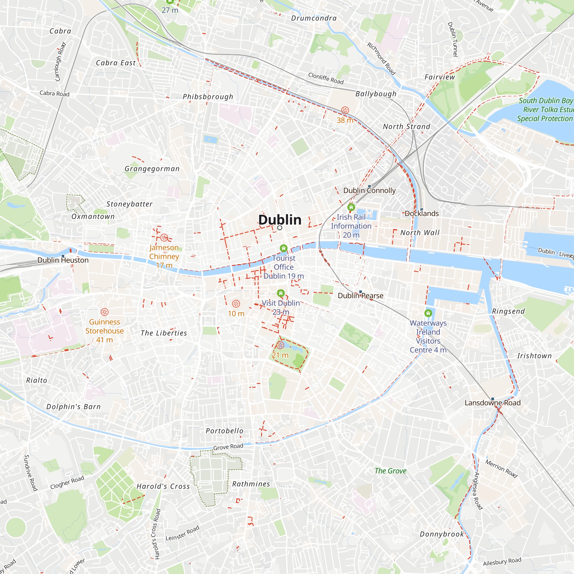 Dublin Visitors Centre map