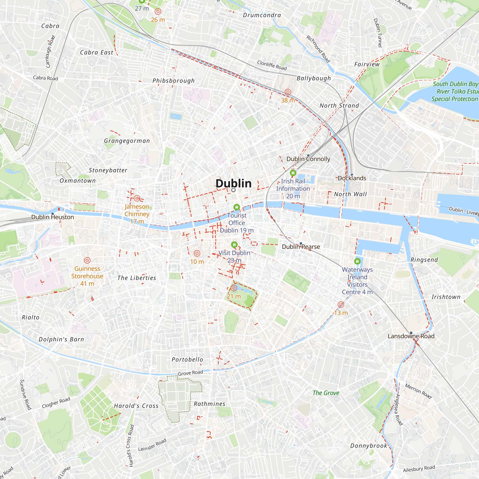 Dublin Visitors Centre map