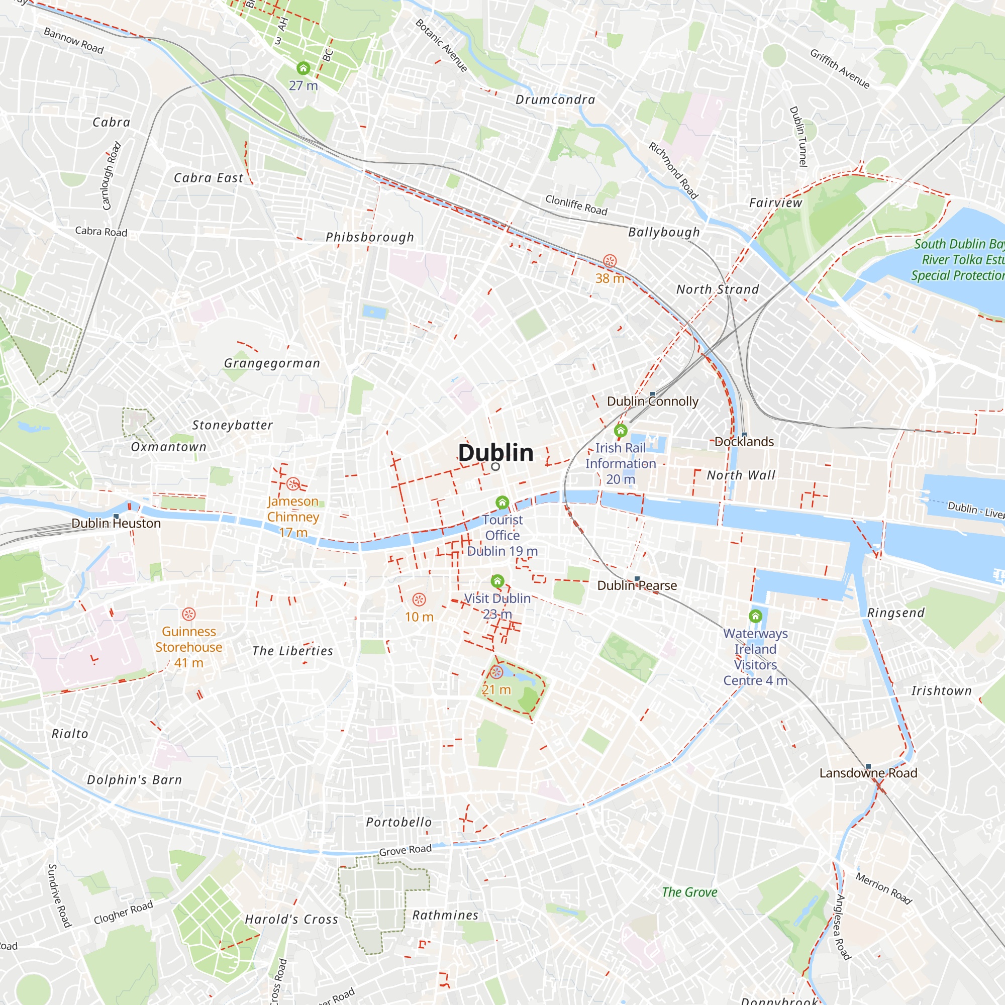 Tourist Office Dublin map