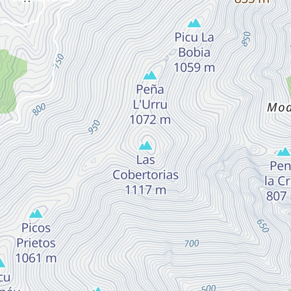 Map of Las Cobertorias