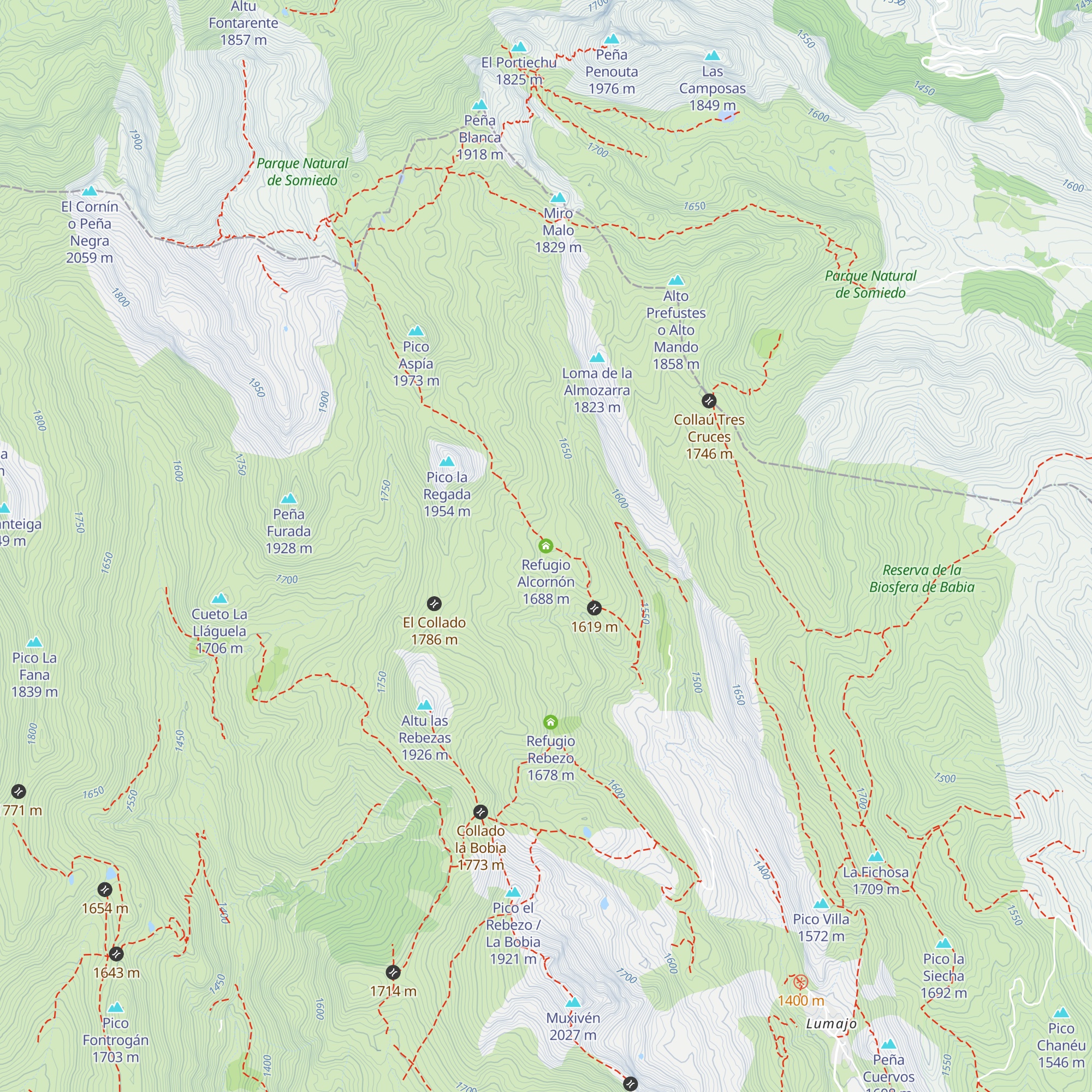 Refugio Alcornón map