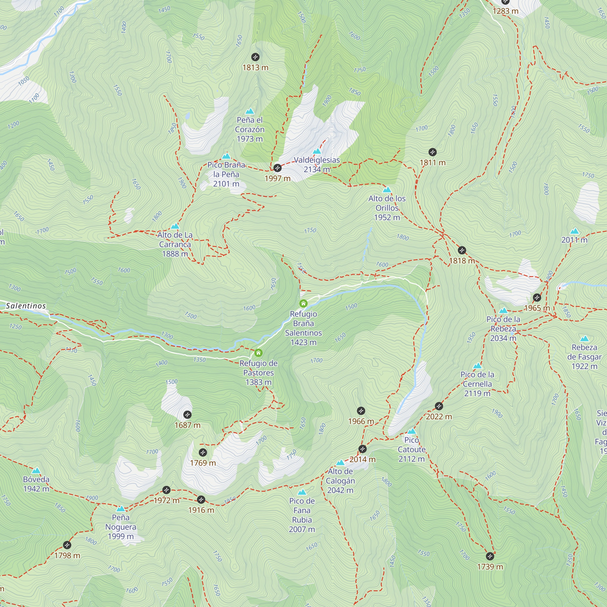 Refugio Braña Salentinos map