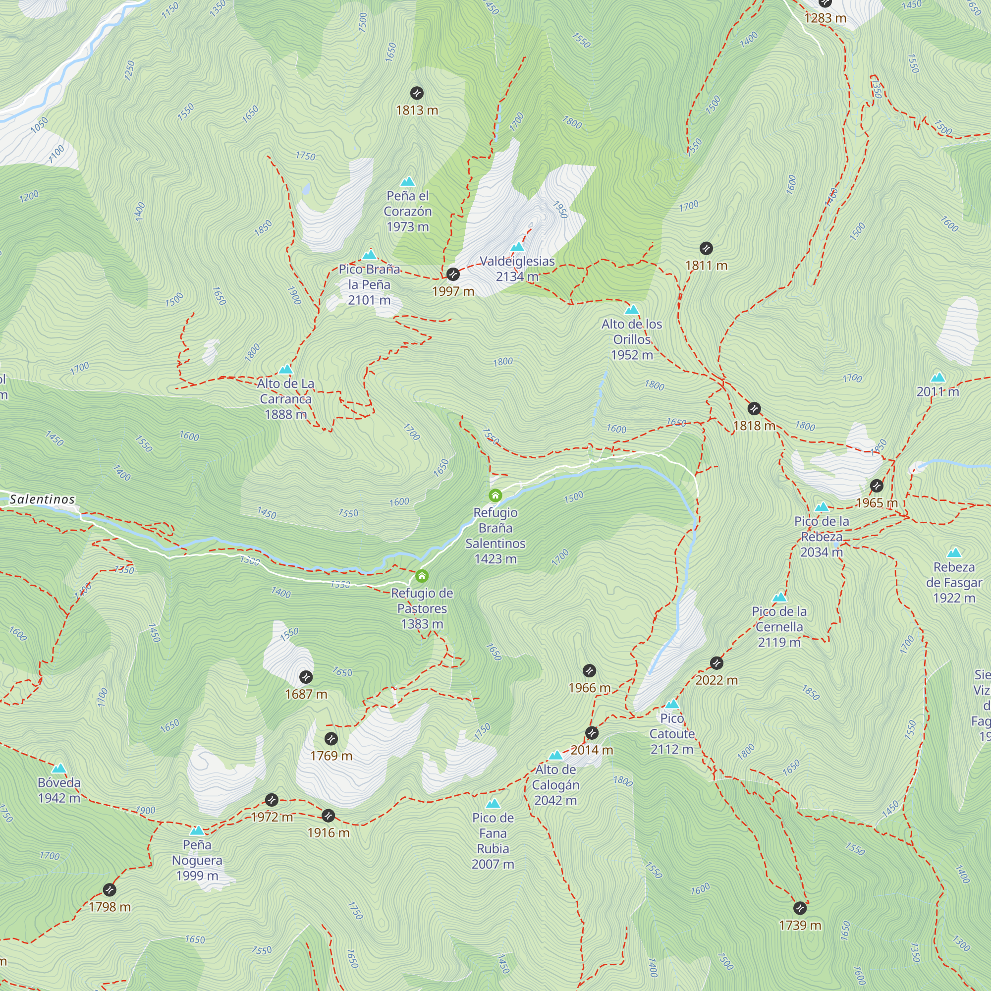 Refugio Braña Salentinos map