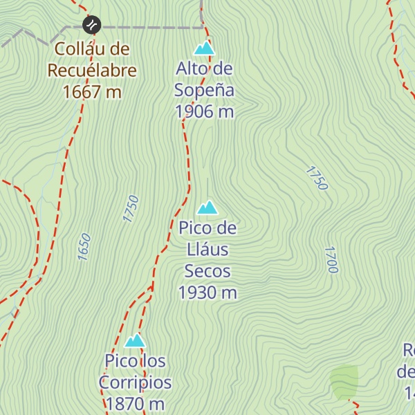 Map of Pico de Lláus Secos