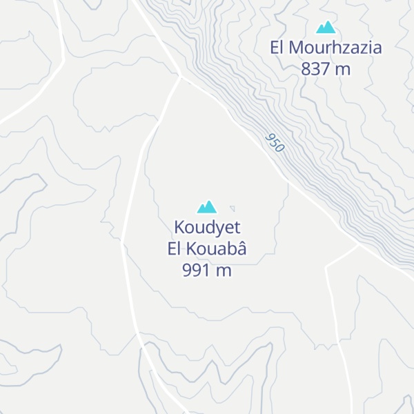 Map of Koudyet El Kouabâ