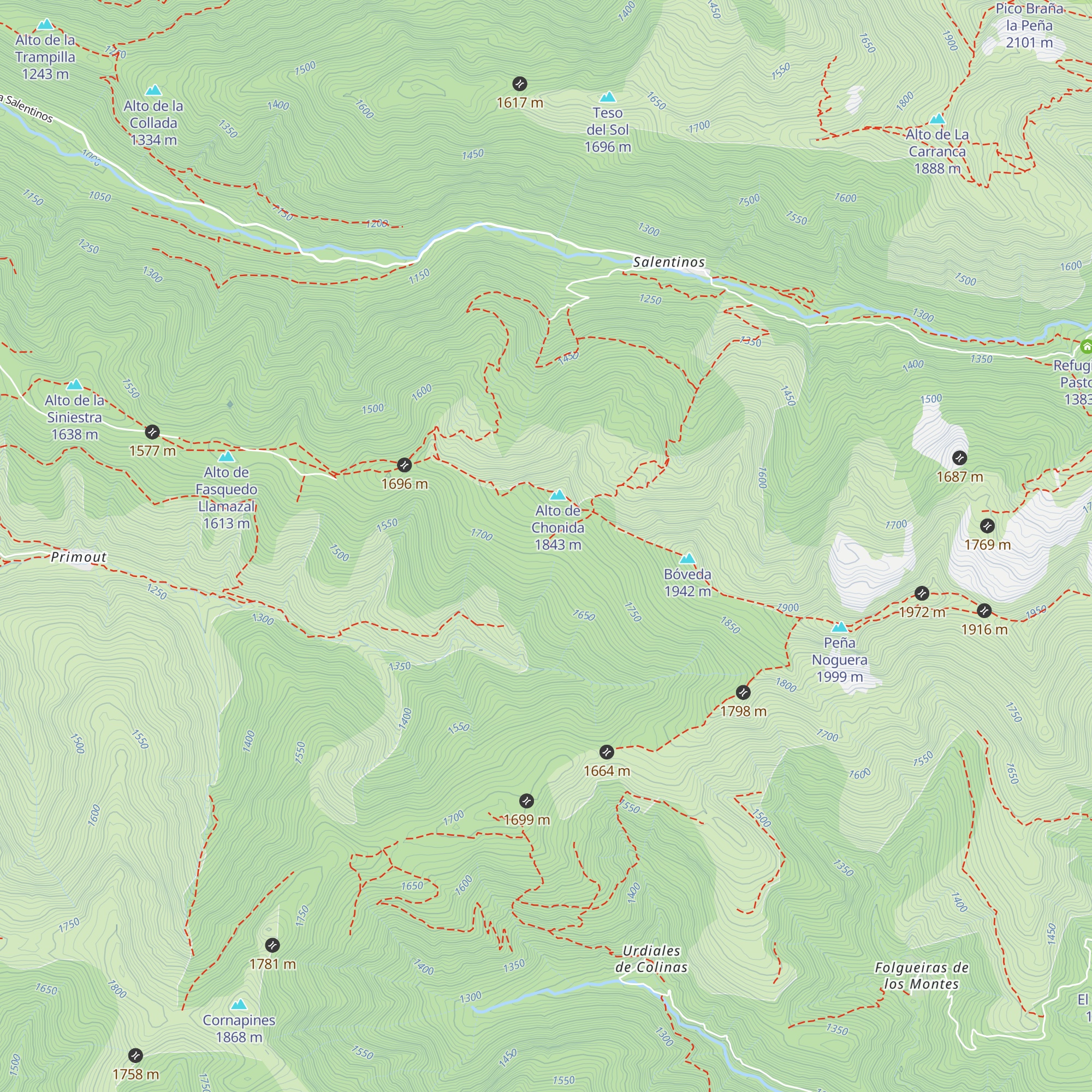 Refugio de Pedrosillo map
