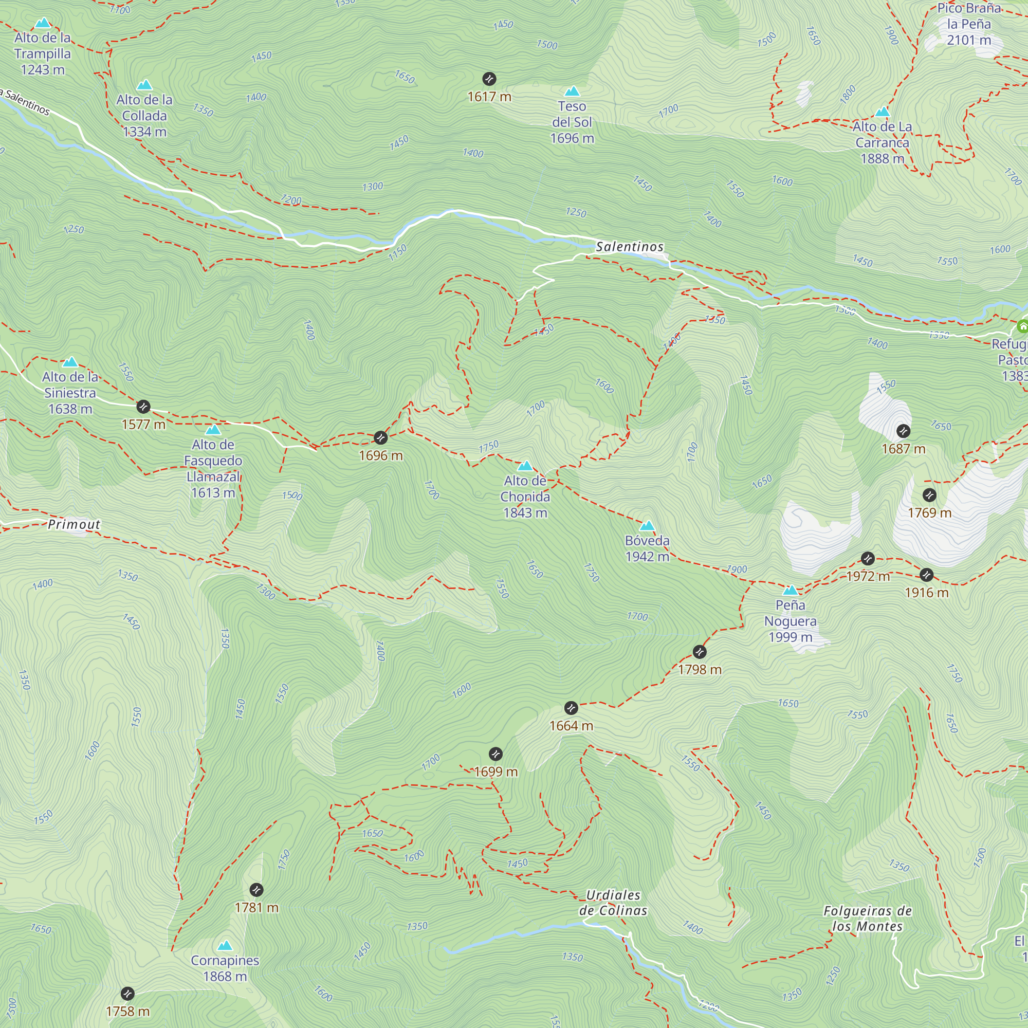 Refugio de Pedrosillo map
